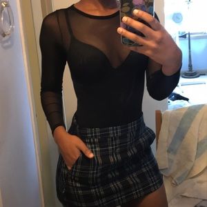 Plaid mini skirt